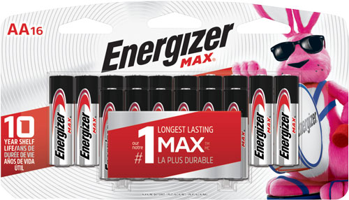 E91Lp16.Jpg Energizer Max Batteries Aa - 16-Pack - Red Cliffs Tactical