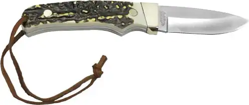 UNCLE HENRY KNIFE STAGLON 2.8" - BLADE W/LEATHER SHEATH - Image 2