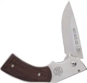 S&W KNIFE MODEL 325 REVOLVER - KNIFE 3" FOLDER W/WOOD GRIPS