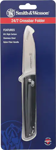 S&W KNIFE 24/7 CROSSBAR FOLDER - 3.25" SS/BLACK GENTLEMAN CARRY - Image 3