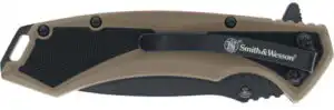 S&W KNIFE EXTREME OPS SPRING - AST 3.25" BLACK/POLY GRIP