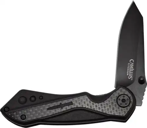 CAMILLUS MACHINE FOLDING KNIFE - 2.78" SS BLADE CARBON FIBER BL - Image 2