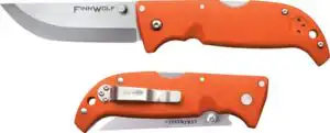 COLD STEEL FINN WOLF 3.5" BLZ - ORANGE CLIP FOLDER W/TRI-AD LK