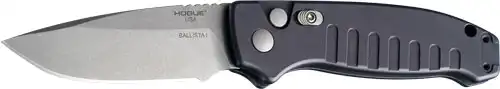 HOGUE BALLISTA-I BUTTON AUTO - DROP POINT TUMBLED BLK 3.5"