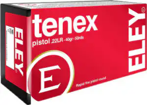 ELEY TENEX PISTOL 22LR 40GR - ROUND NOSE 50RD 100BX/CS