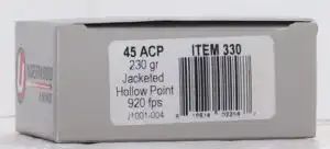 UNDERWOOD 45 ACP 230GR JHP - 20RD 10BX/CS