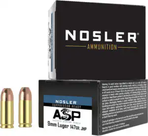 NOSLER 9MM 147GR ASP JHP - SUBSONIC 20RD 20BX/CS