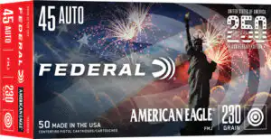 FEDERAL AE 45 ACP 230GR FMJ - 50RD 20BX/CS AMERICA 250TH