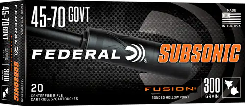 FEDERAL FUSION 45-70 GOV 300GR - SUBSONIC 20RD 10BX/CS
