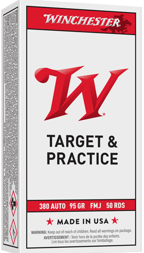 WINCHESTER USA 380 ACP 95GR - FMJ 50RD 10BX/CS