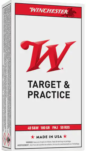 WINCHESTER USA 40 SW 180GR FMJ - TRUNCATED CONE 50RD 10BX/CS