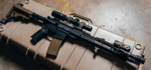 AR15 pistol on a hard case