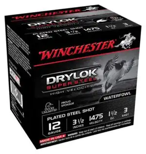 WINCHESTER DRYLOK 12GA 3.5" - 1-1/2OZ #3 1475FPS 25RD 10B/CS