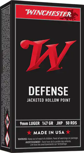 WINCHESTER DEFENSE 9MM LUGER - 147GR JHP 50RD 10BX/CS