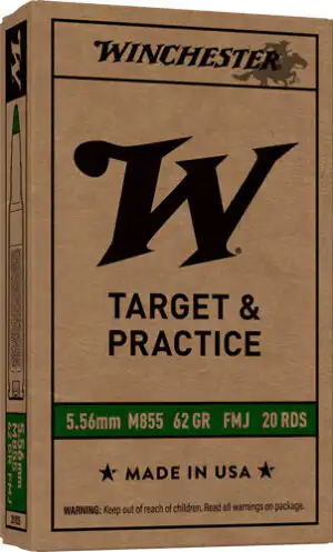 WINCHESTER USA 5.56X45 62GR - GREEN TIP 20RD 50BX/CS