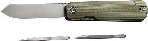 CIVIVI KNIFE SENDY 2.83" - MILLED GREEN/RED G-10 SATIN - Image 2