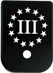 CRUXORD MAGAZINE BASE PLATE - 3% FLAG FITS MOST GLOCKS