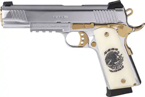 GIRSAN MC1911S LIBERADORE II - 9MM 10RD CHROME GOLD ENGRAVED - Image 3
