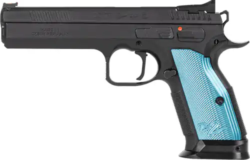 CZ TS2 SA 9MM FS 20RD - BLACK POLYCOAT BLUE GRIP