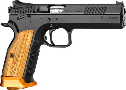 CZ TS2 SA 9MM FS 20RD - BLACK POLYCOAT ORANGE GRIP