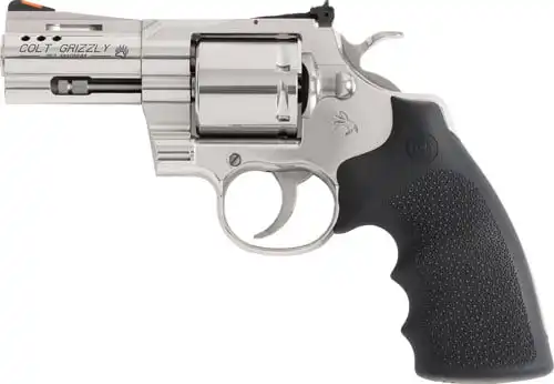 COLT GRIZZLY 357MAG 3" 6RD - POLISHED STAINLESS HOGUE GRIPS - Image 2