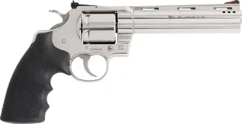 COLT GRIZZLY 357MAG 6" 6RD - POLISHED STAINLESS HOGUE GRIPS