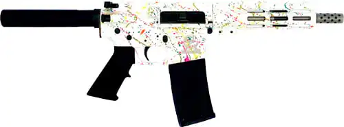 GLFA AR15 PISTOL 223 WYLDE - 7.5" S/S BBL SPLATTER WHITE