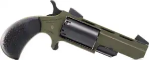 NAA HUNTSMAN MINI-REVOLVR - 22WMR 2" FIXED OD GRN RUBBER