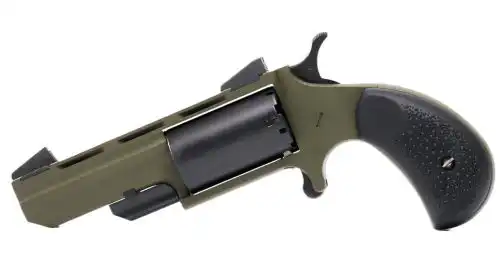 NAA HUNTSMAN MINI-REVOLVR - 22WMR 2" FIXED OD GRN RUBBER - Image 2