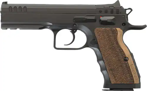 TANFOGLIO STOCK I 9MM 4.5" - 17RD BLACK WOOD GRIPS - Image 2