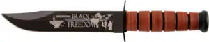 KA-BAR USMC OPERATION IRAQI - FREEDOM 7" W/LEATHER SHTH USMC