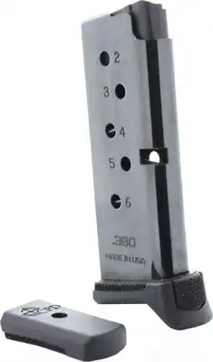 CPD MAGAZINE RUGER LCP - 380ACP 6RD GLOSS BLACK