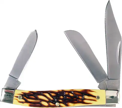 RUKO FOLDER 3.5" SIMULATED - DEER HORN HANDLE CLAMSHELL