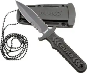 RUKO FIXED 3" NECK/BOOT KNIFE - NYLON HANDLE CLAMSHELL