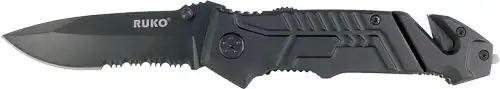 RUKO FOLDER SPRING ASSIST - 3.25" RUBBER BLACK HANDLE