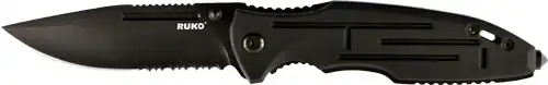RUKO FOLDER SPRING ASSIST - 3.25" ALUMINUM BLACK HANDLE