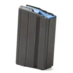 ASC AR-15 Stainless Steel Magazine 6.5 Grendel Black with Blue Follower 5/rd