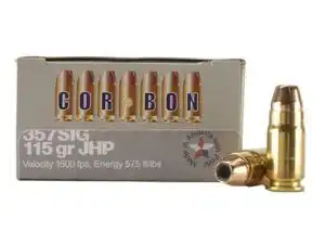 Corbon Self-Defense JHP Handgun Ammunition .357 SIG 115 gr JHP 1500 fps 20/ct