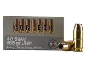 Corbon Self-Defense JHP Handgun Ammunition .40 S&W 165 gr JHP 1150 fps 20/ct