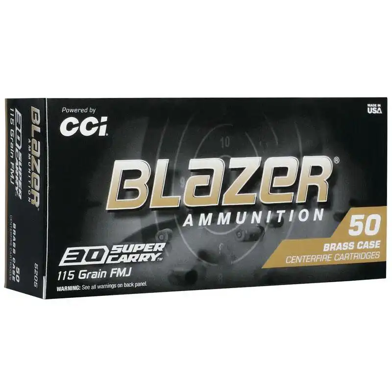 CCI Blazer Brass Handgun Ammunition .30 Super Carry 115 gr FMJ 1150 fps 50/ct
