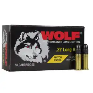 Wolf Match Extra Rimfire Ammunition .22 LR 40 gr RN 1050 fps 50/ct (BY ELEY)