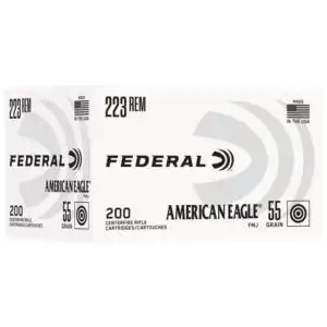 Federal American Eagle Rifle Ammunition .223 Rem 55gr FMJ 3240 fps 200/ct