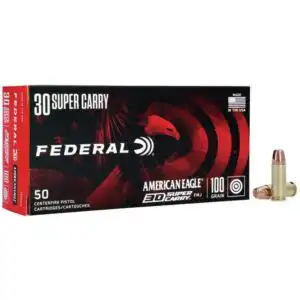 Federal American Eagle Handgun Ammunition .30 Super Carry 100 gr. FMJ 1250 fps 50/ct