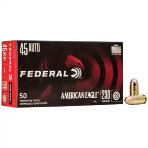 American Eagle Handgun Ammunition .45 ACP 230 gr FMJ 890 fps 50/ct