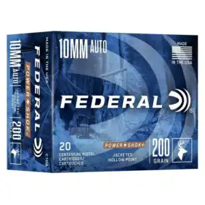 Federal Power-Shok Handgun Ammunition 10mm Auto 200gr JHP 1110 fps 20/ct