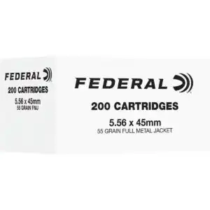 Federal American Eagle Rifle Ammunition 5.56mm NATO 55gr FMJ 3165 fps 200/ct
