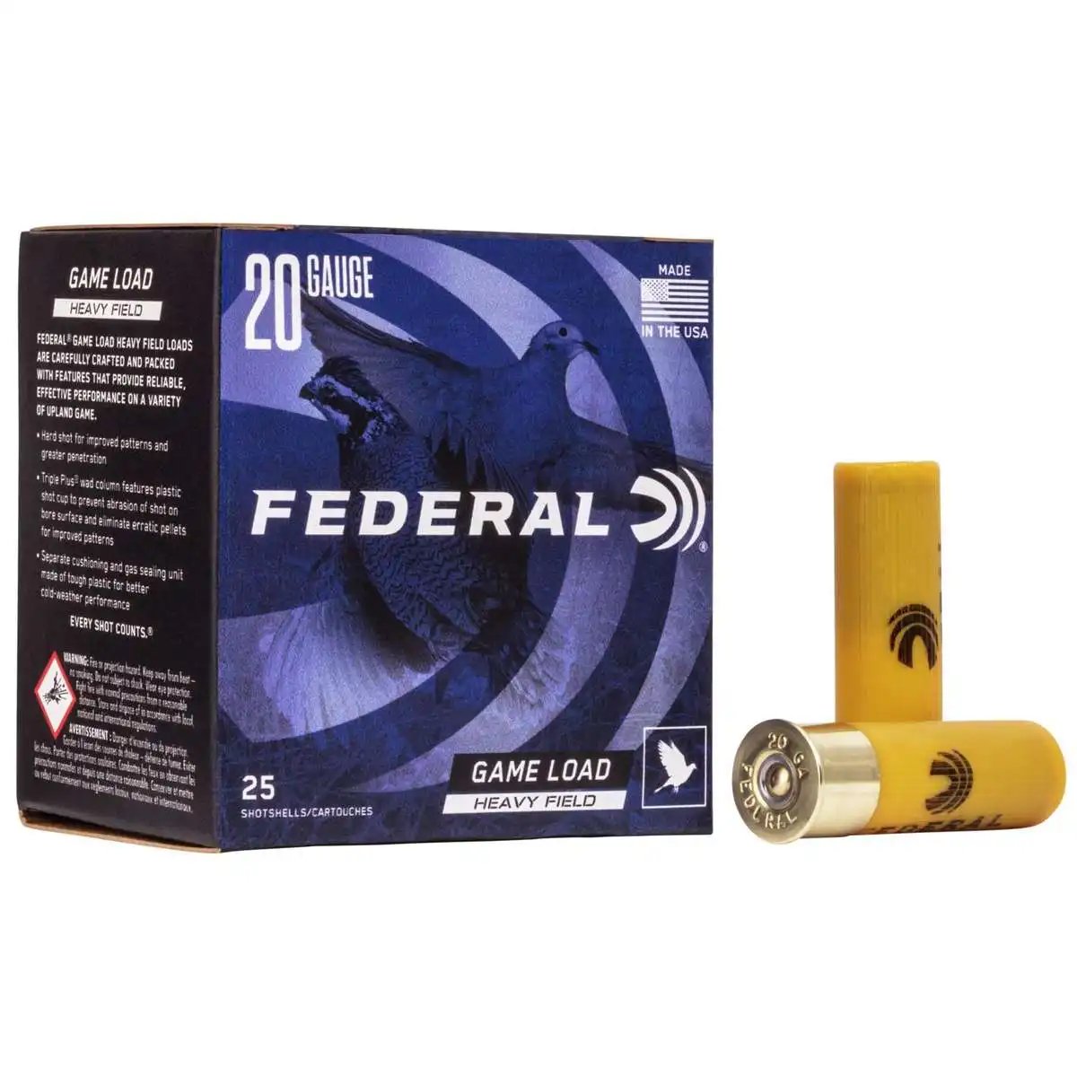 Federal Game Load Shotshells 20ga 2-3/4" 1oz. #7.5 1165 fps 25/ct