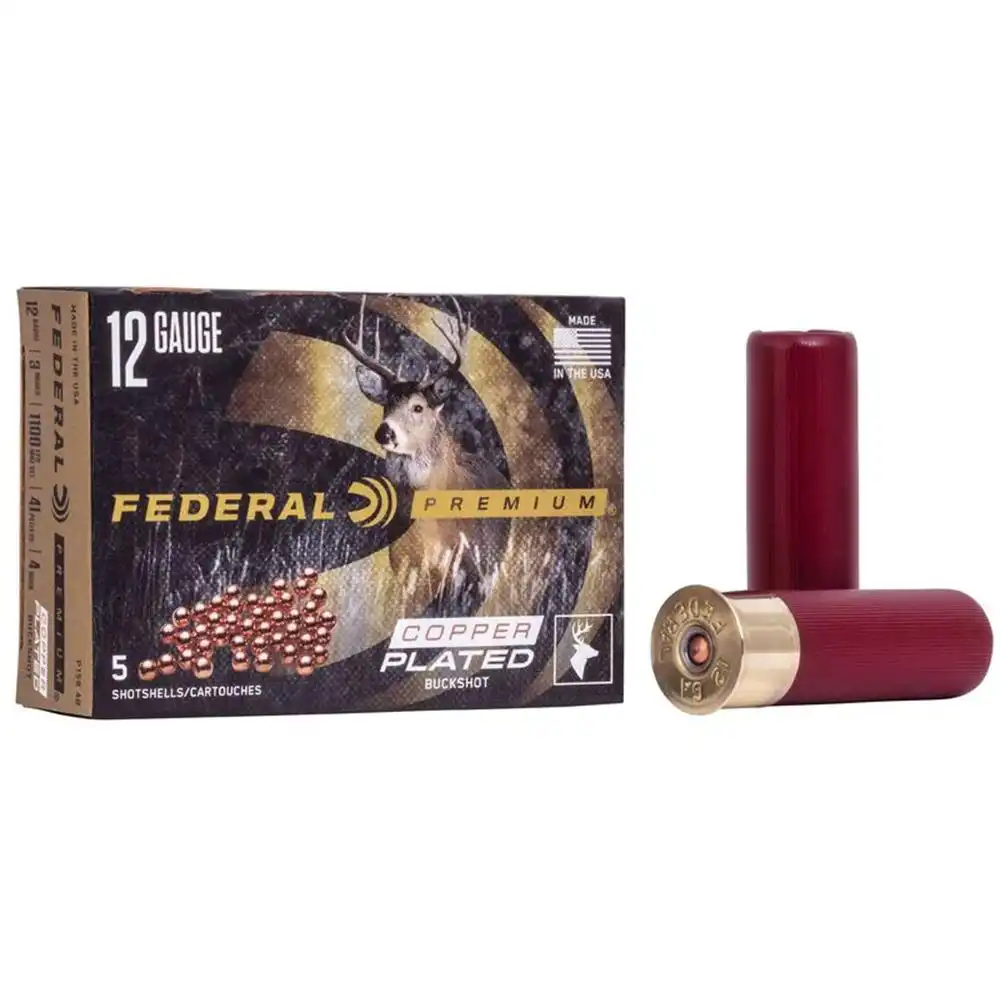 Federal Premium Buckshot 12ga 3" 41 plts #4B 1100 fps 5/ct