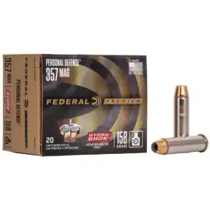 Federal Premuim Personal Defense Handgun Ammunition 357 Mag 158gr JHP 1240 fps 20/ct