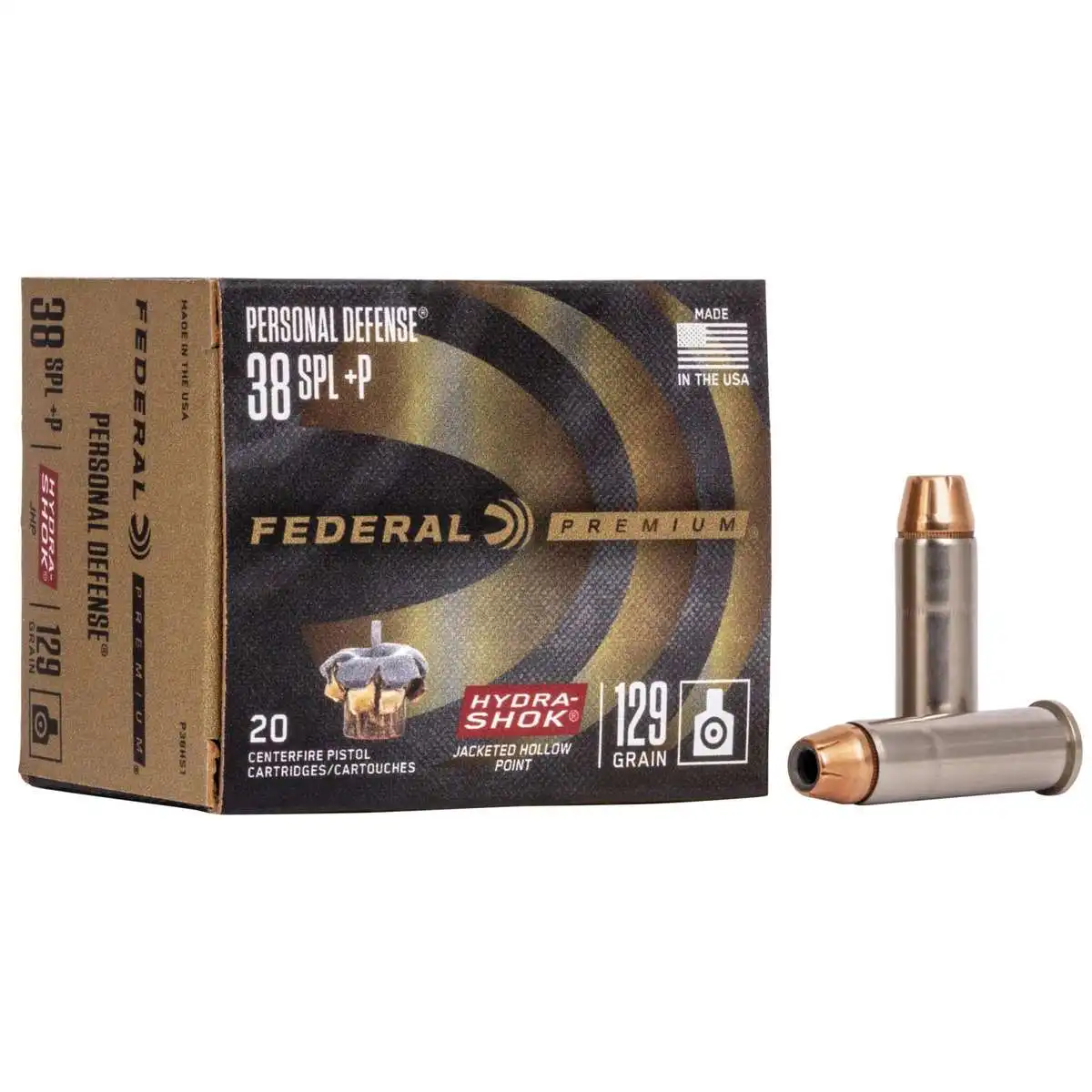 Federal Premuim Personal Defense Handgun Ammunition 38 Spl 129gr JHP 950 fps 20/ct